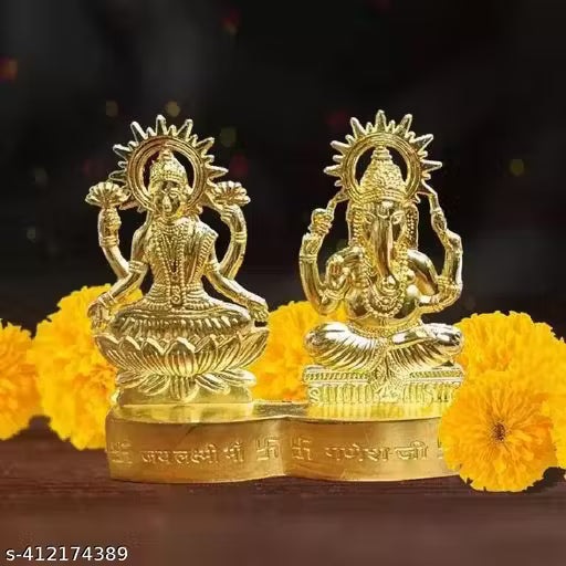Lakshami Ganesh idol for Diwali puja Laxmi puja Ganesh puja Ganpati puja (4X4 Inch)