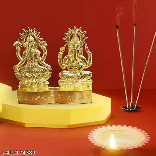 Lakshami Ganesh idol for Diwali puja Laxmi puja Ganesh puja Ganpati puja (4X4 Inch)